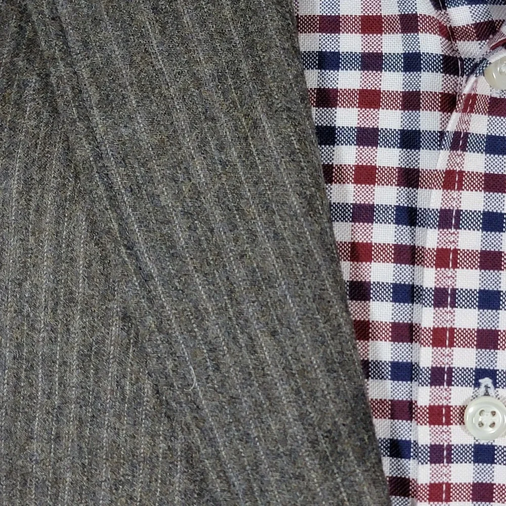 VTG Calvin Klein Mens Flannel Sport Coat Blazer Two Button Brown Striped Wool XL
